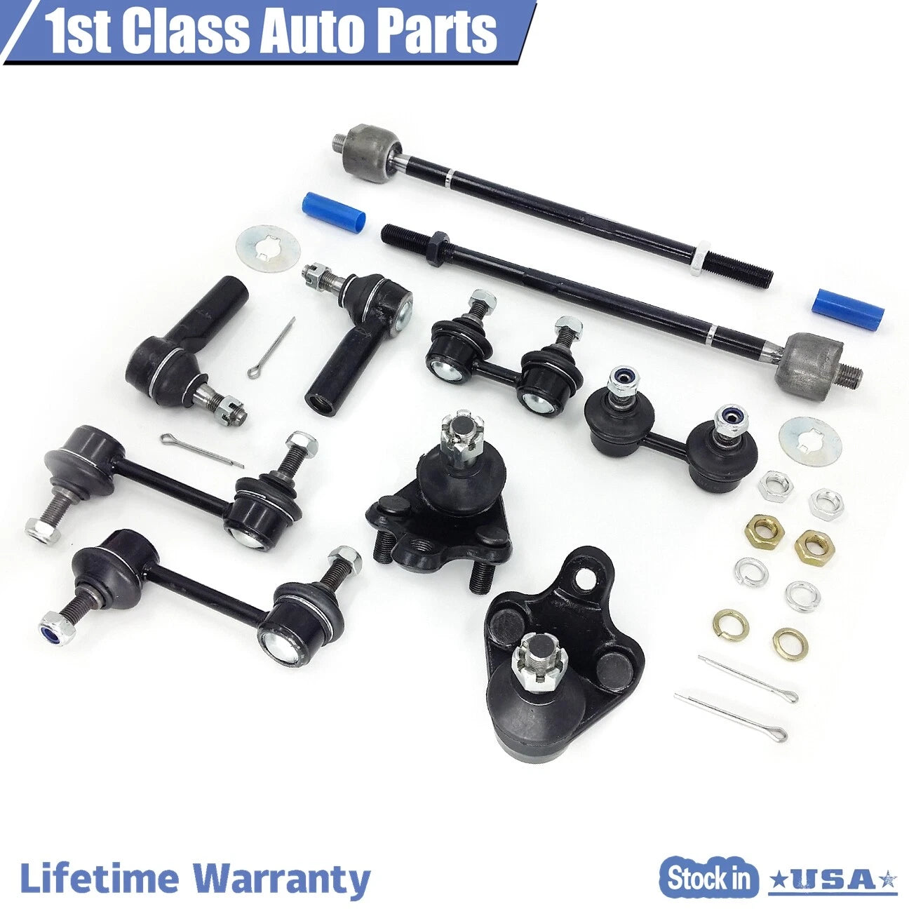 10pc Front Suspension Lower Ball Joint Tie Rod for Toyota Corolla (1993–1995)