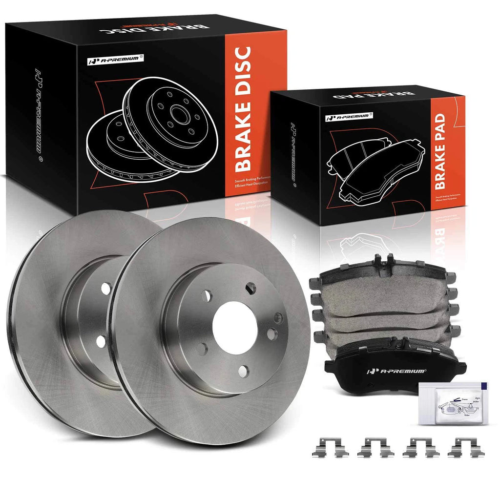 Front Disc Brake Rotors & Ceramic Pads for Mercedes-Benz C250 (2010–2015)