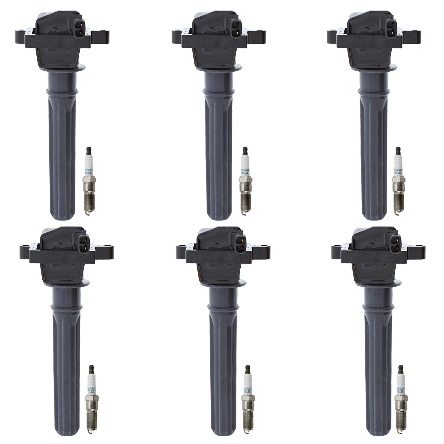 Set of 6 Denso Ignition Coils & Iridium Spark Plugs for Chrysler 300, Intrepid, Sebring (1998–2006)