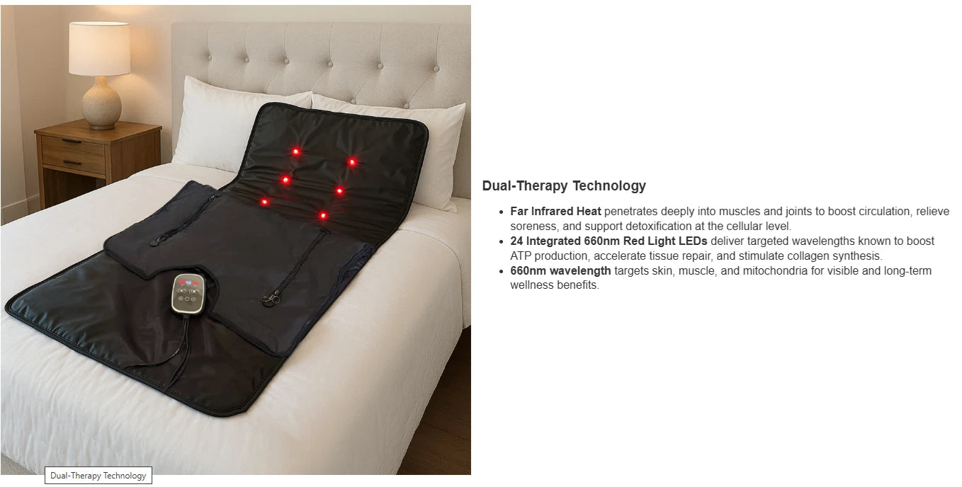Infrared Sauna Blanket with Red Light Therapy Full Body Heat (Portable)