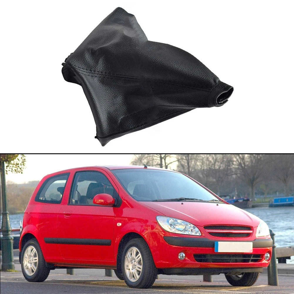 Black PU Leather Shift Lever Cover for Hyundai Getz (2002–2011)