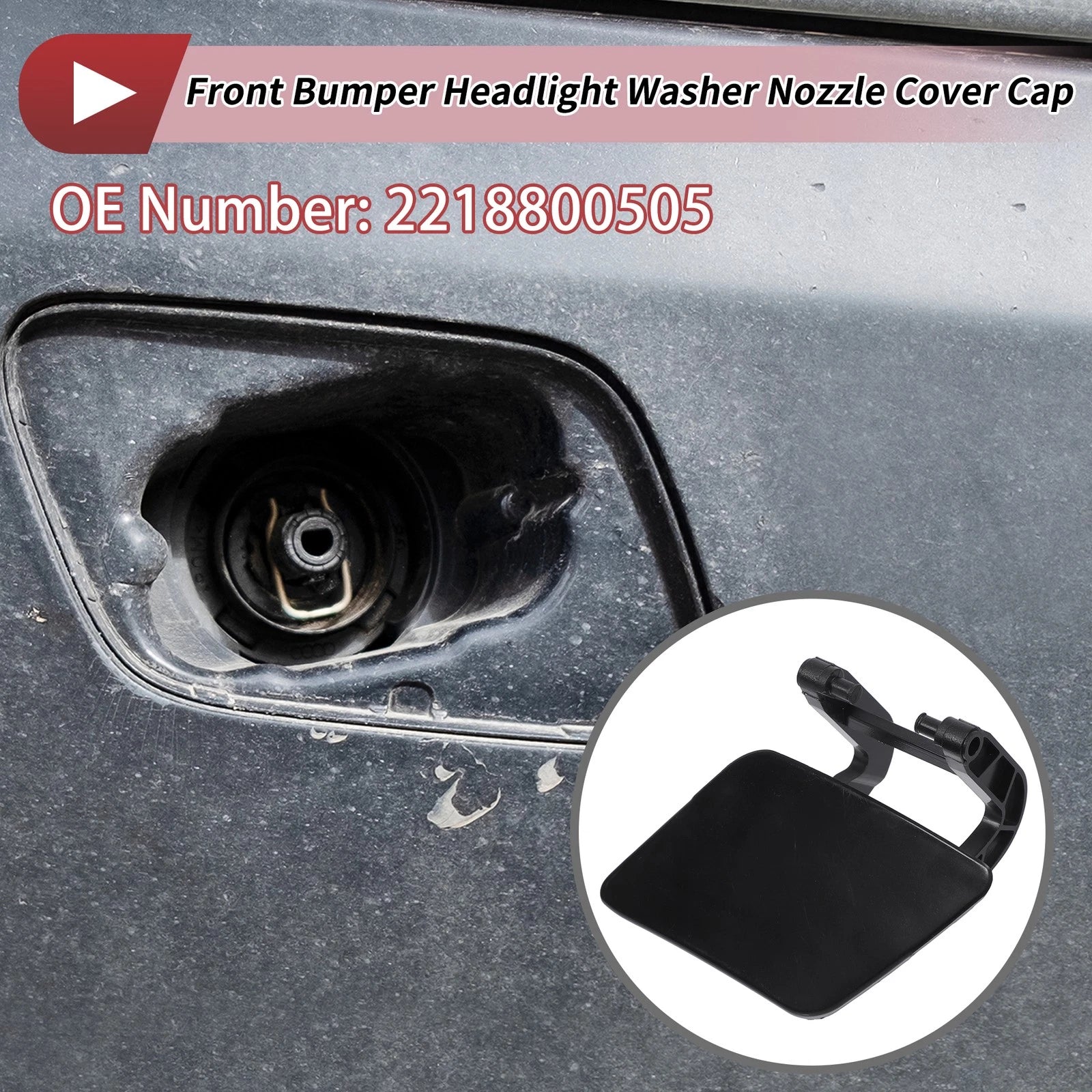 Headlight Washer Nozzle Cover Cap for Mercedes-Benz W221 (2007–2013)
