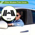 6 Pcs Door Pillar Window Trim for Chevy Silverado (2019–2024) Black