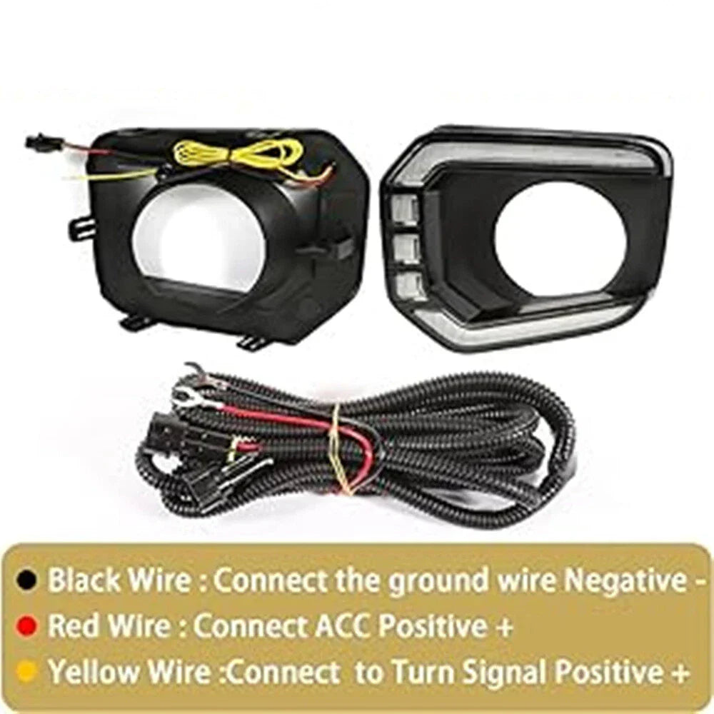 LED DRL Turn Signal Fog Light Bezel for Toyota Tacoma (2016-2023)