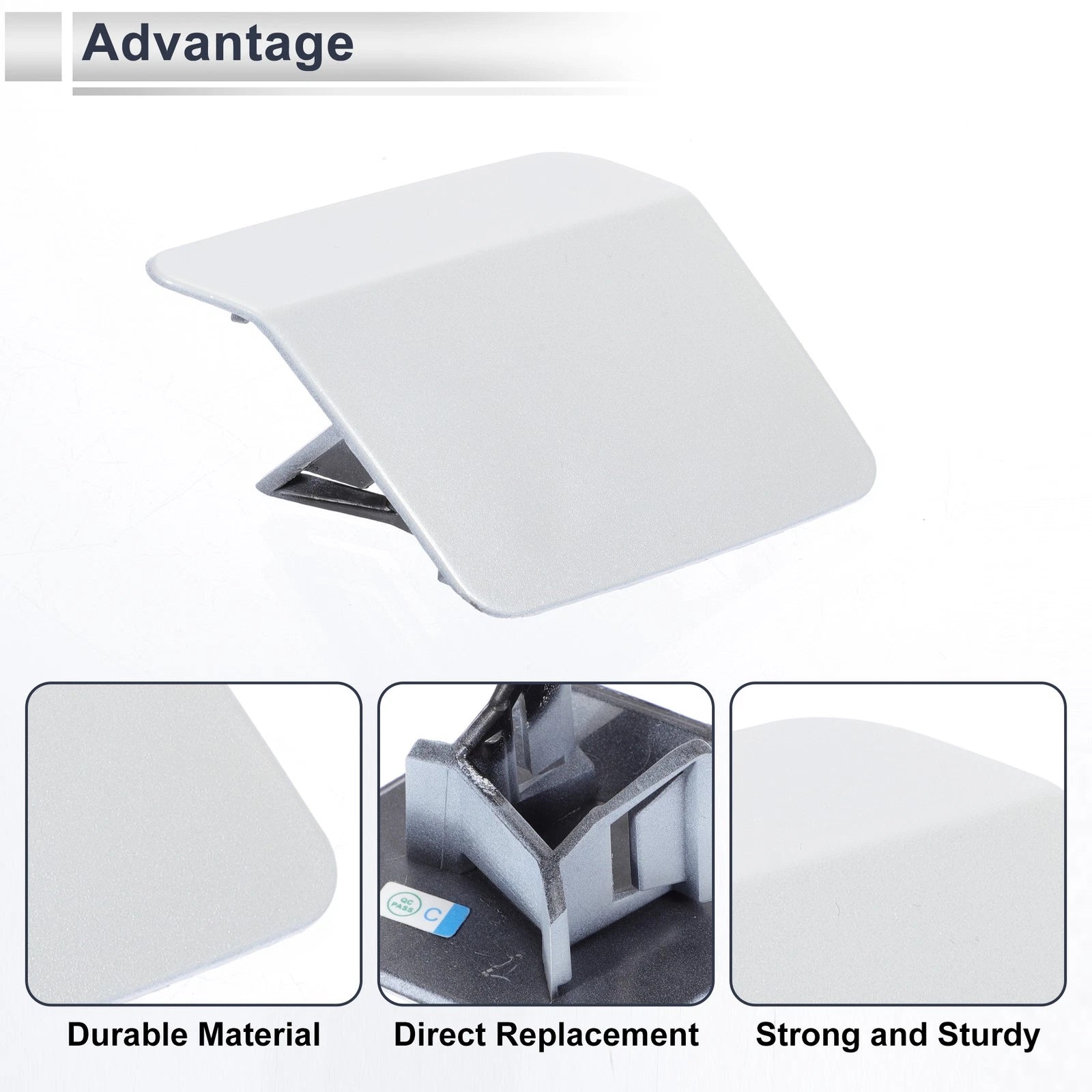 Bumper Headlight Washer Nozzle Cover Cap for BMW X5 F15 (2014–2018) White