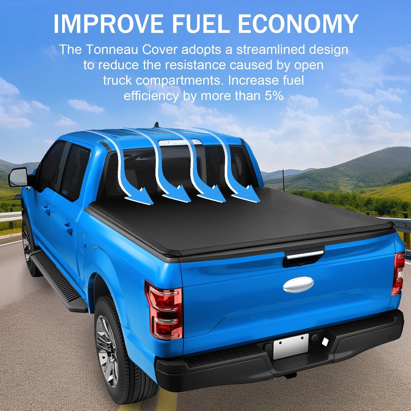 4.6FT Soft Tri-Fold Tonneau Cover for Ford Maverick (2022–2024)