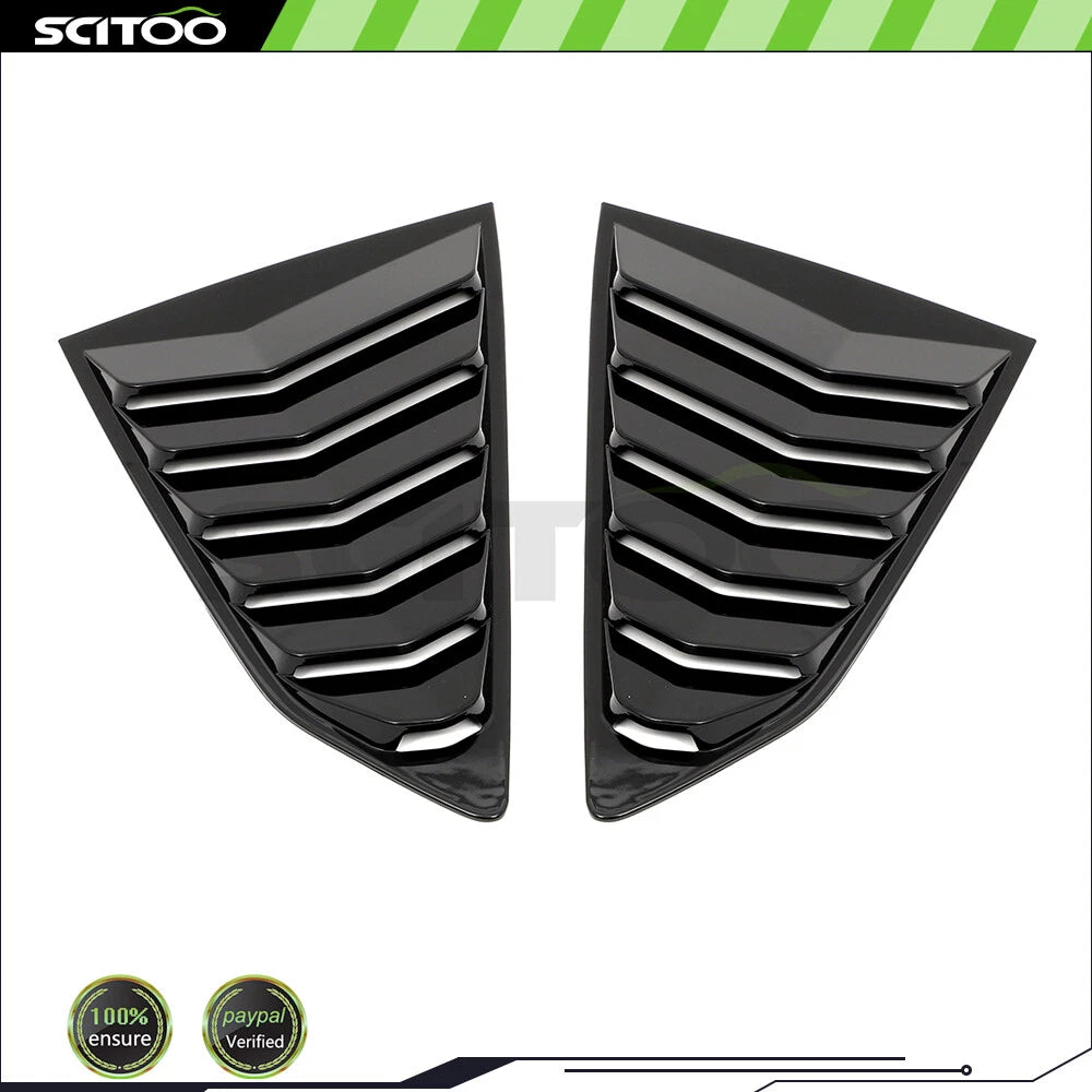 Glossy Black Side Window Louver Shutter Cover Trim for Chevy Camaro (2016–2020)