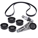 6Pcs Drive Belt Kit with Tensioner & Idler Pulleys for Jeep Wrangler JK (2012–2018)