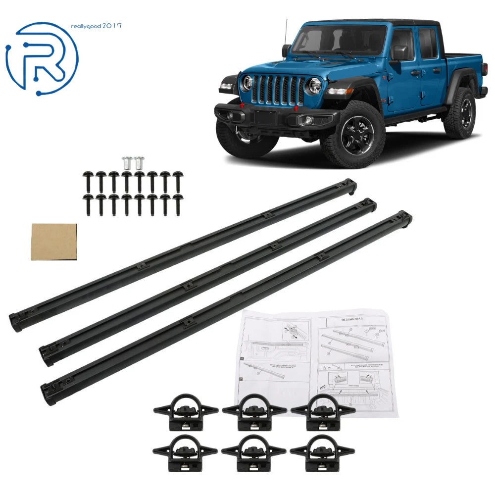 Black Side Rails for Jeep Gladiator (2020–2023)