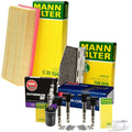 Set of 4 NGK RutheniumHX Spark Plugs for Audi VW L4 (Denso, Mann Filters)