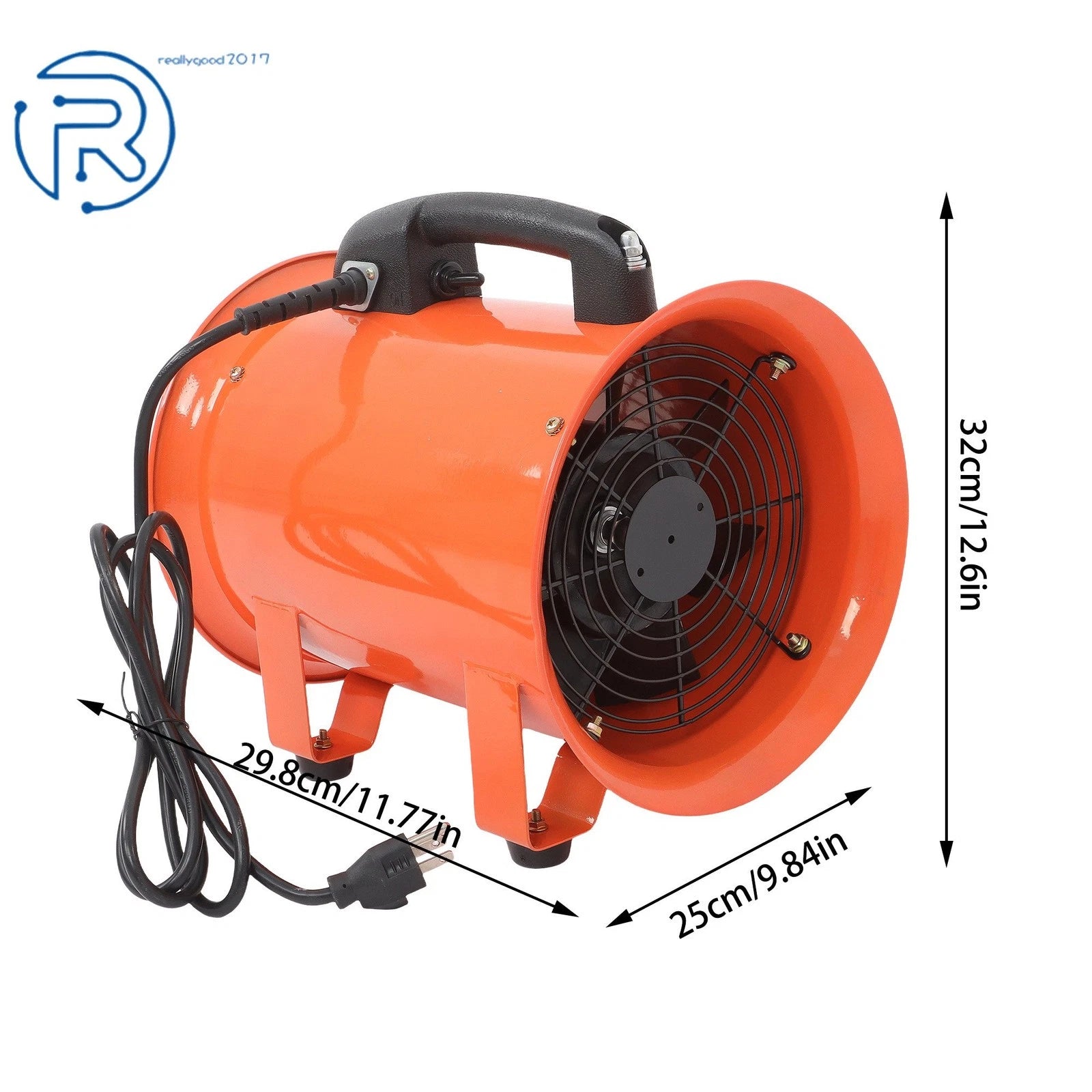 8-Inch Portable Extractor Fan Blower for Ventilation (16.4FT Duct Hose)