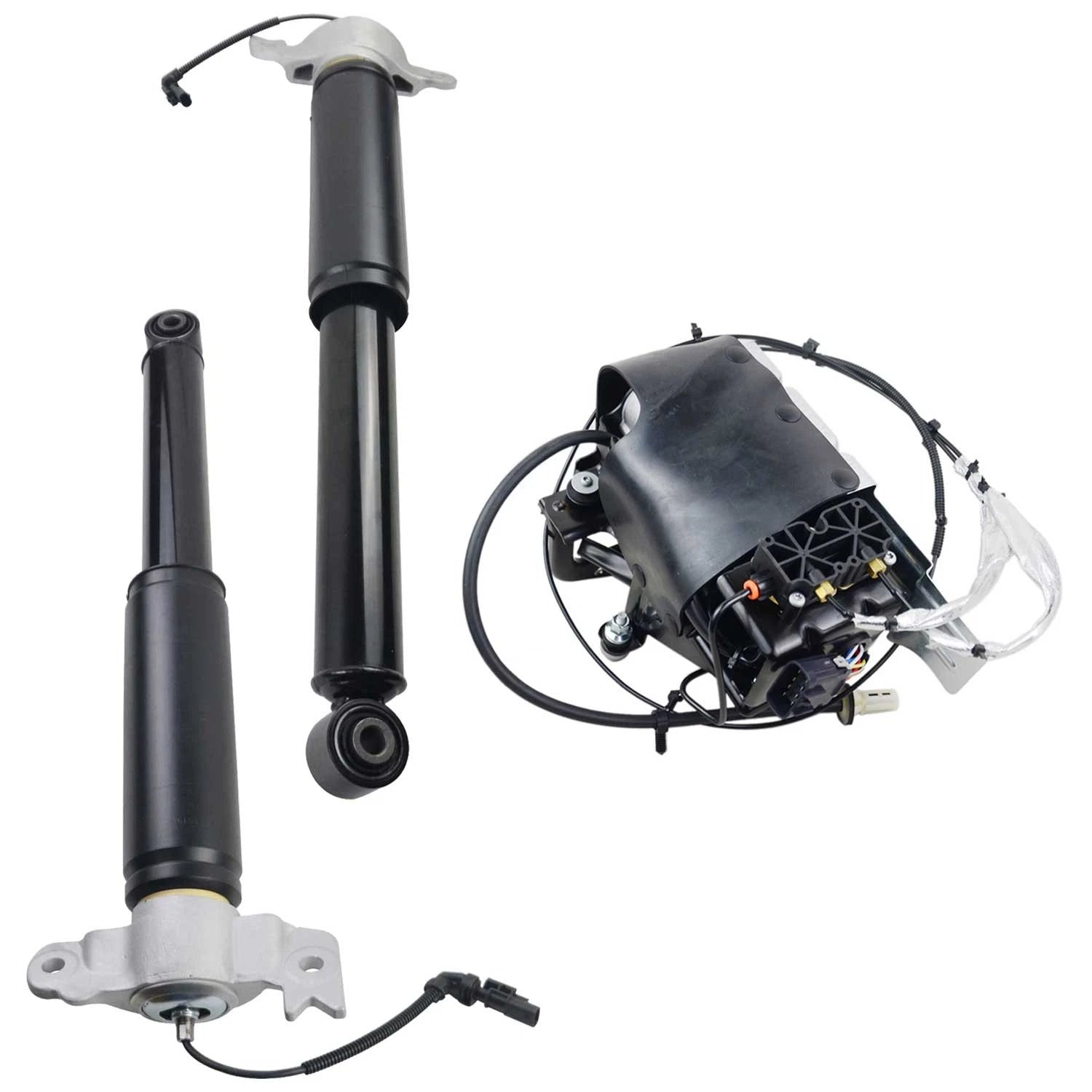 2 Rear Shock Absorbers + 1 Air Compressor for Cadillac XTS (2013–2018)