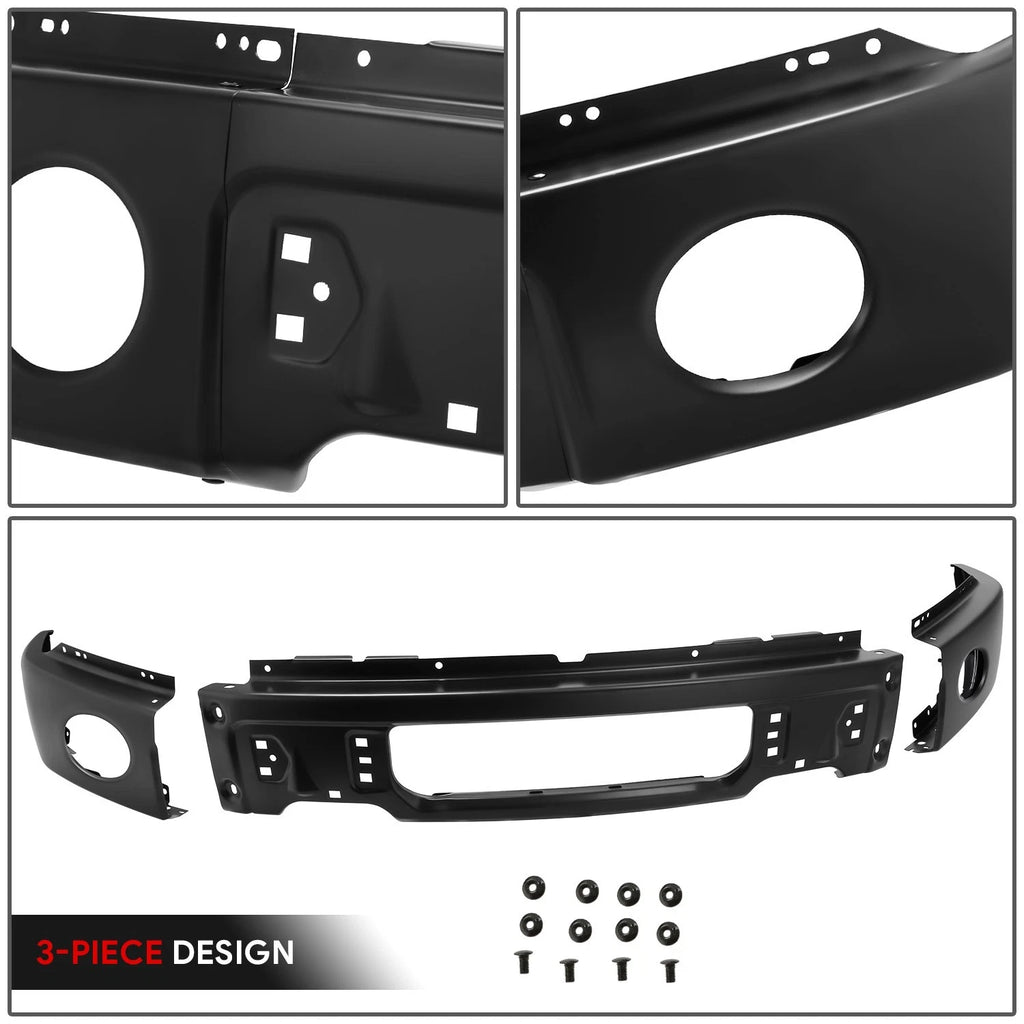 Steel Matte Front Bumper Face Bar for Ford F-150 (2009–2014) w/Fog Light Cutouts
