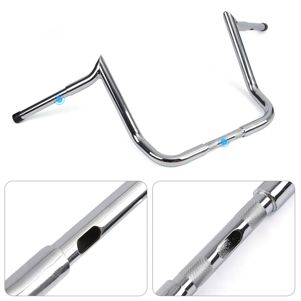 14" Meathook Ape Hanger Handlebars for Harley Touring Street Electra Glide