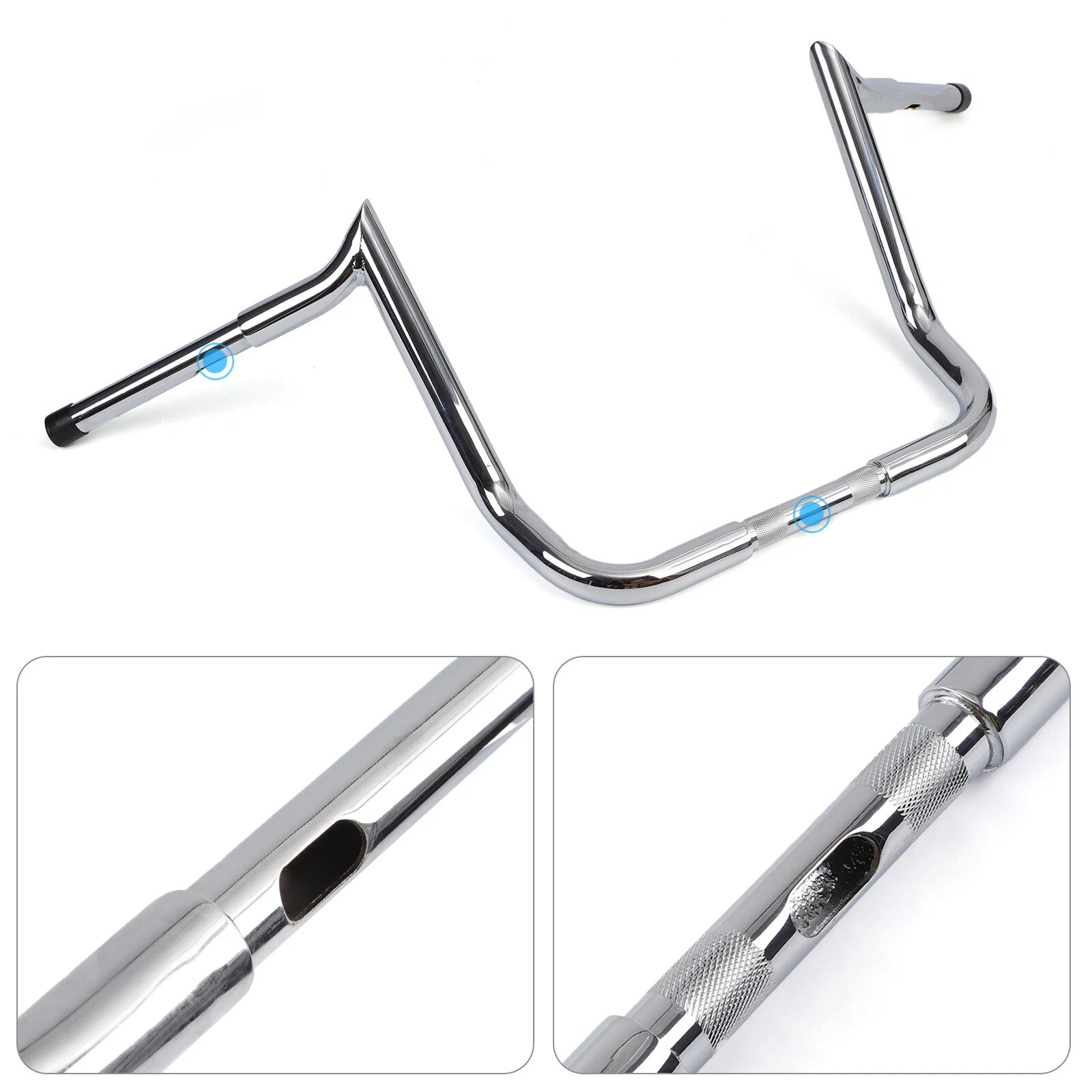 14" Meathook Ape Hanger Handlebars for Harley Touring Street Electra Glide