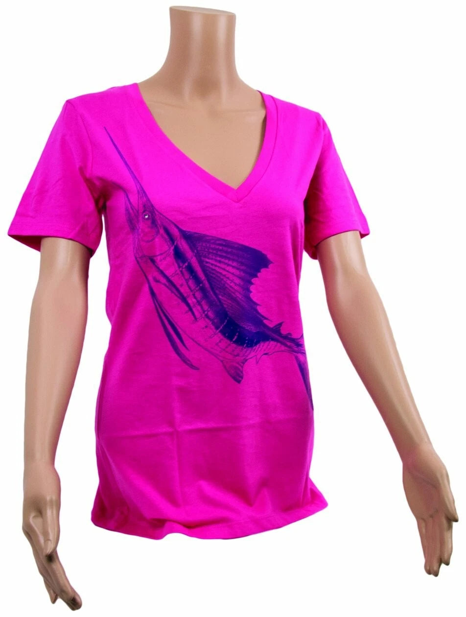 Calcutta T-Shirt for Ladies Marlin (Hot Pink, Medium)