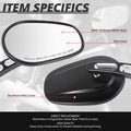 Oval Convex Side View Mirrors for Universal Naked Bike Cruiser (Fit)
