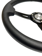 Steering Wheel with Leather Grip Brushed Black 6-Hole for Jeep Wrangler (2007–2018)