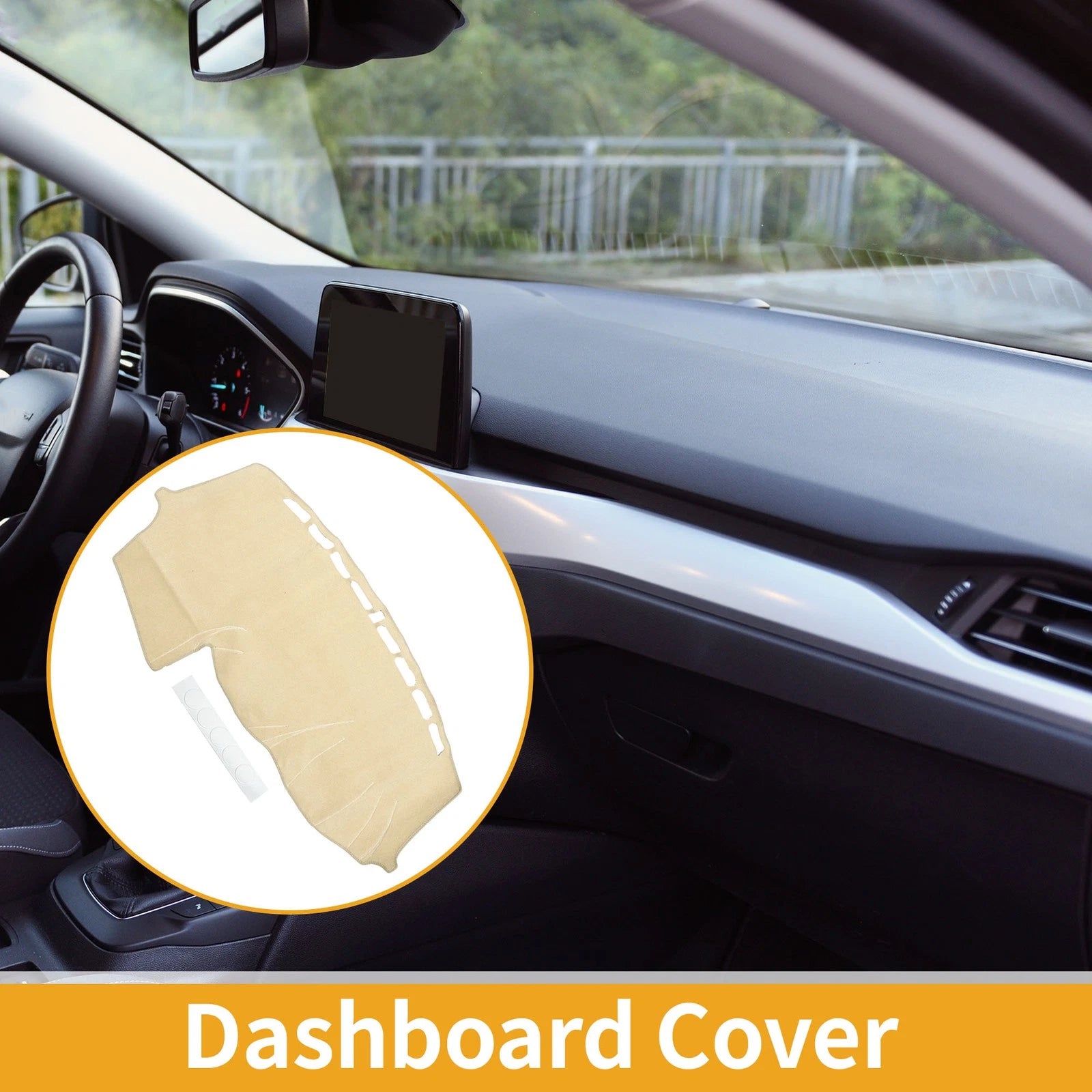 Dashboard Cover for Ford Focus (2012–2018) Dash Mat Carpet Beige 1 Pc