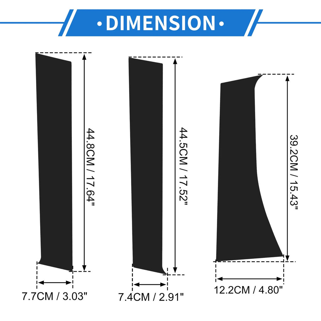 6X Door Pillar Window Trim for Mitsubishi Xpander (2017–2025) Black
