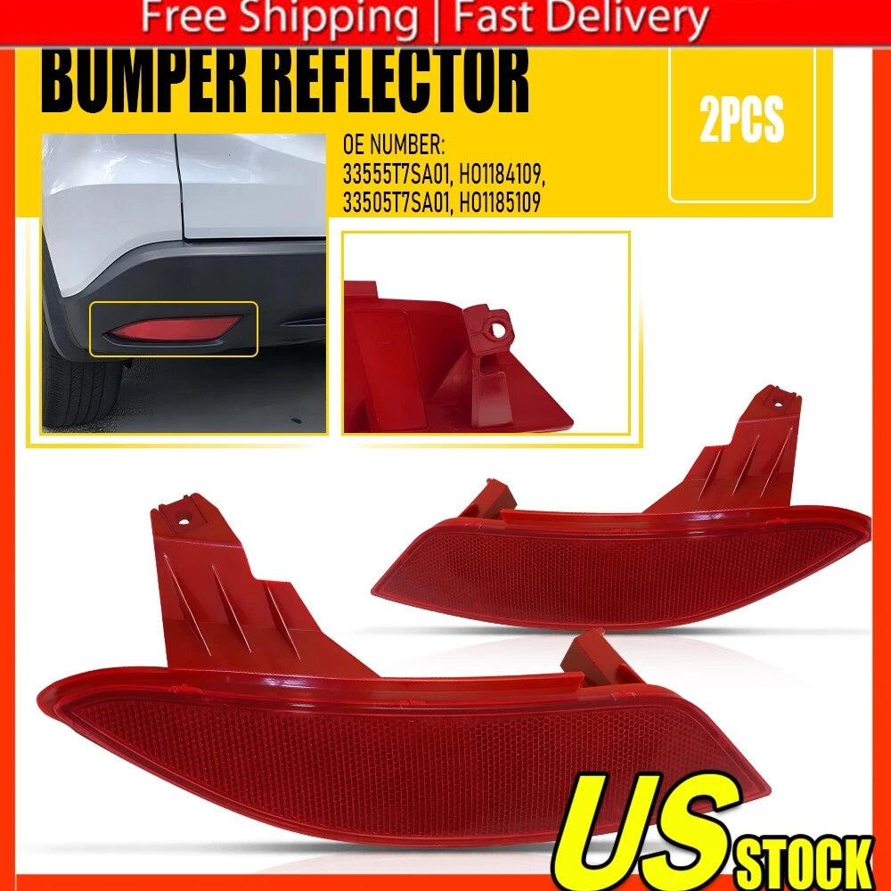 Set of 2 Rear Bumper Reflector Lights for Honda HR-V (2016â2021)