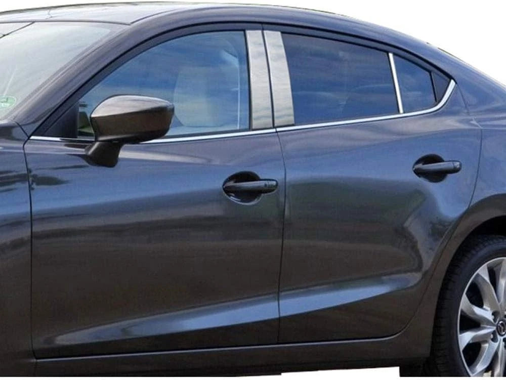 6pc. Luxury FX Stainless Steel Pillar Post Trim for 2014-2018 Mazda 3