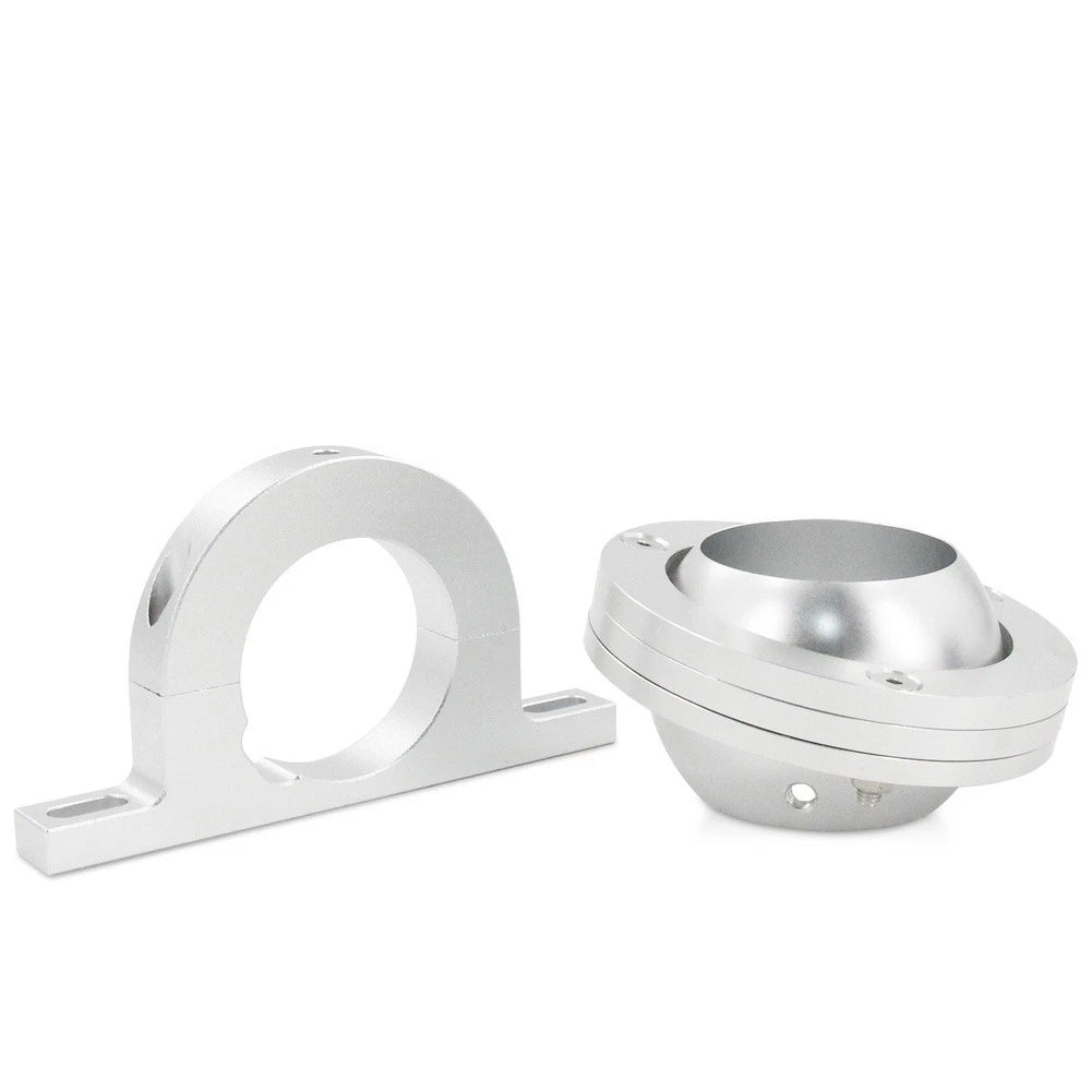 Steering Column Floor Mount for 2 Inch Swivel Base Key Lock (Polished Aluminum)