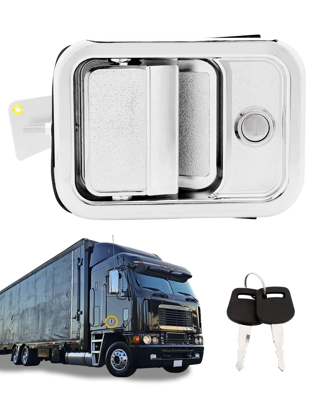 Front Right Exterior Door Handle with Lock Cylinder for Freightliner Columbia (2003–2014)