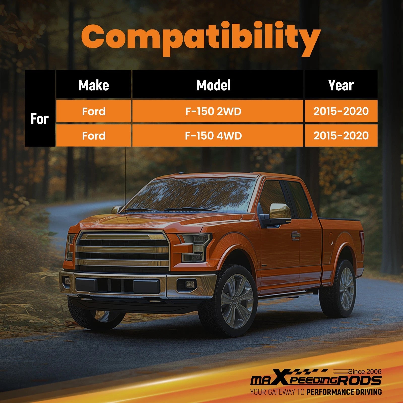 5" Rear Drop Kit & Shock Set for Ford F-150 2WD/4WD (2015–2020)