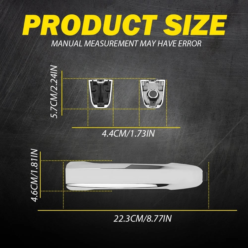 2 Exterior Door Handles for Chevrolet Silverado 1500 (2014–2022) Chrome