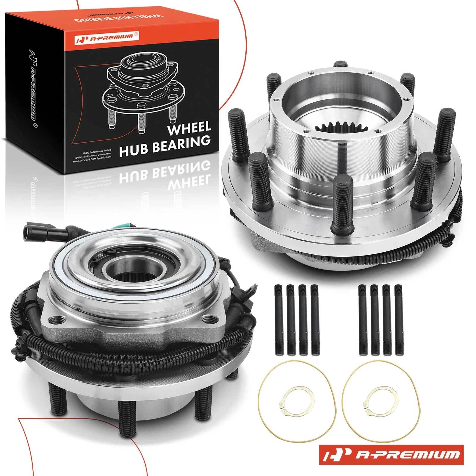 2X Front Wheel Hub & Bearing Assembly for Ford F-350 Super Duty (2008–2010)