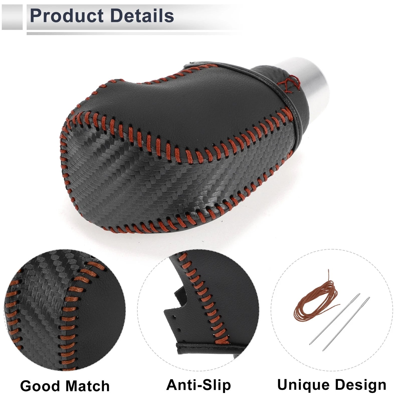 Gear Shift Knob Cover for Toyota Camry (2019–2022) Black Carbon Fiber
