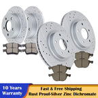 Drilled Slotted Rotors and Brake Pads Kit for Ford Focus (2012–2018)