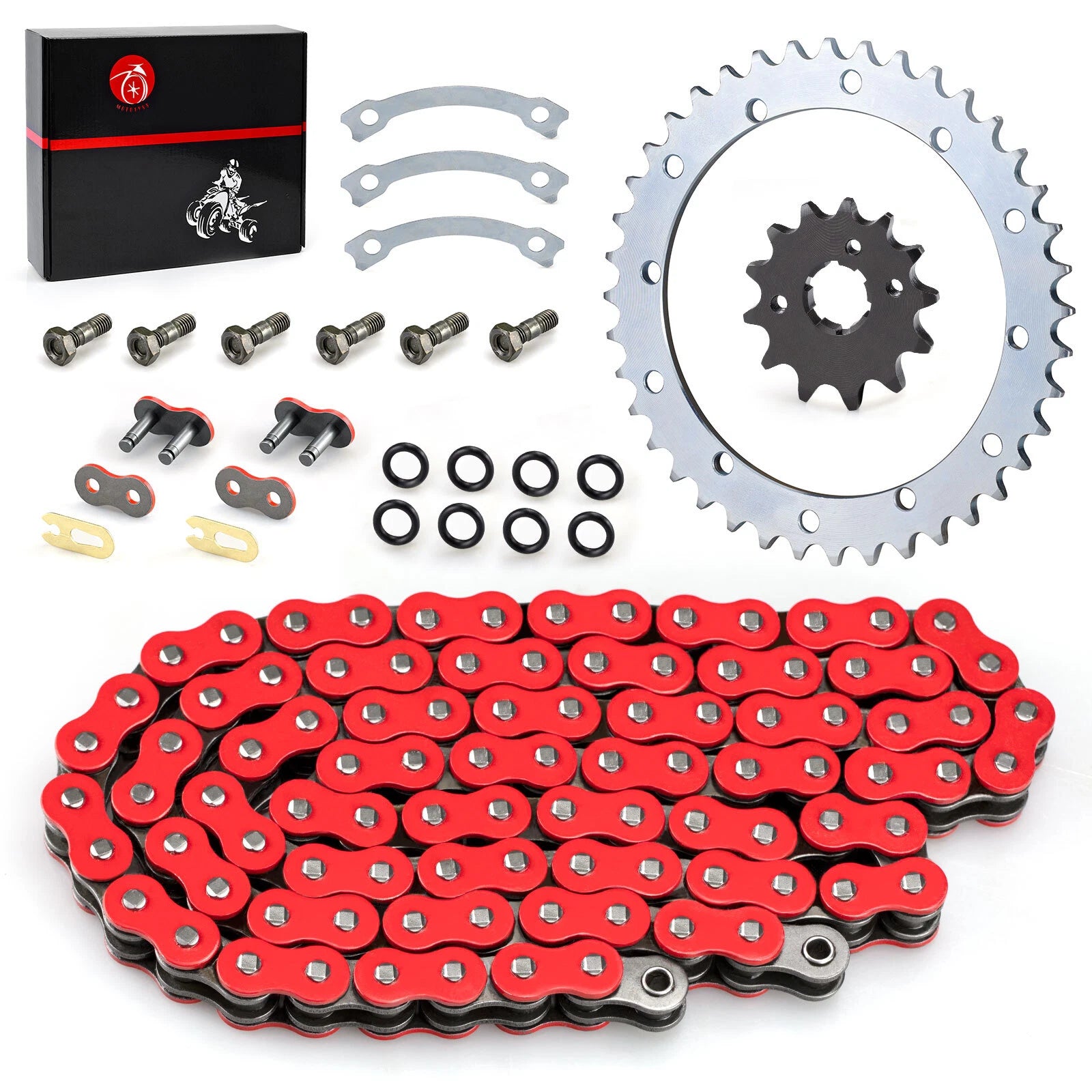O-Ring Drive Chain 520 Set of 2 Front 13T Rear 40T Sprocket for Yamaha Warrior (1996–2004)