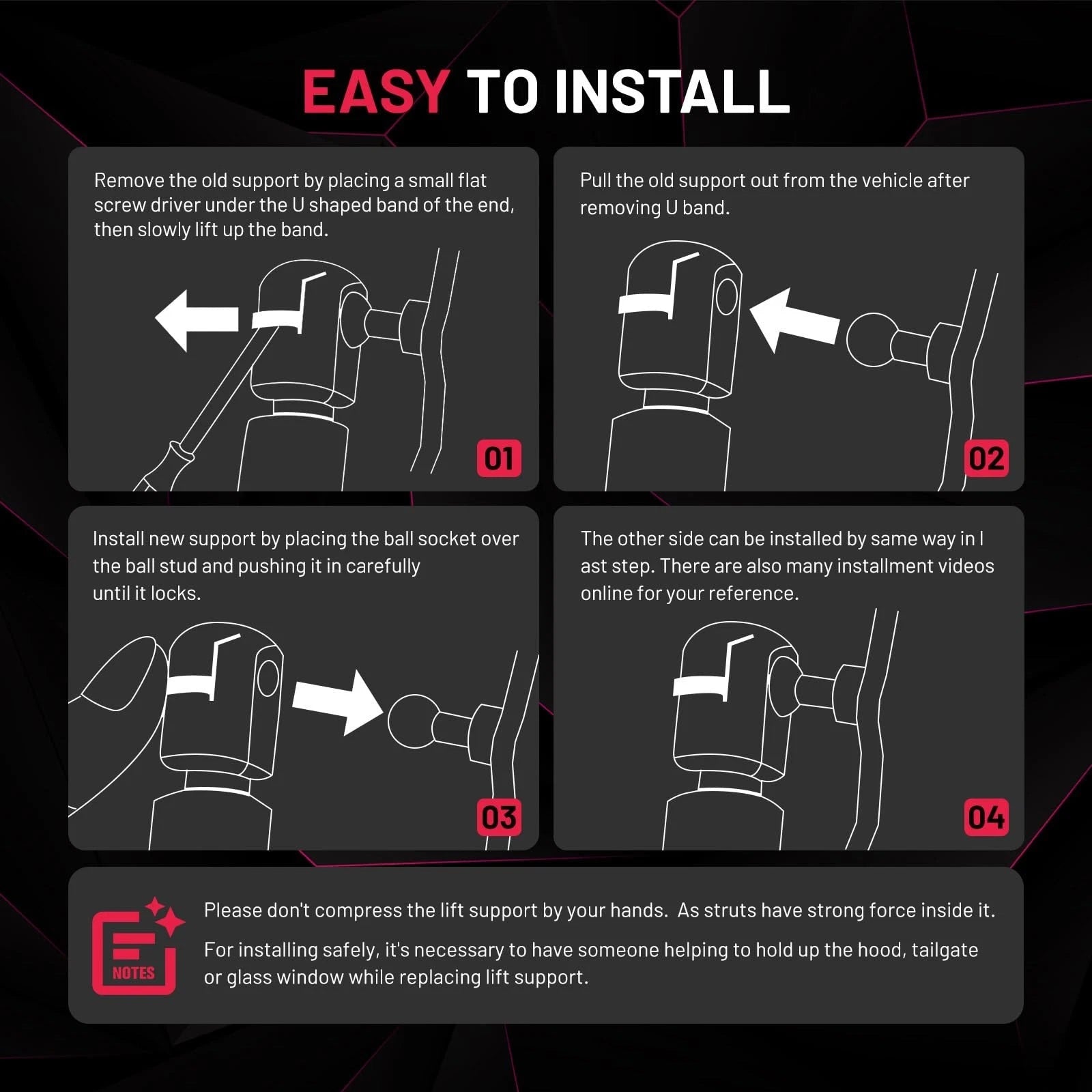 Set of 2 Gas Struts for Buick Regal Sportback (2018–2020)