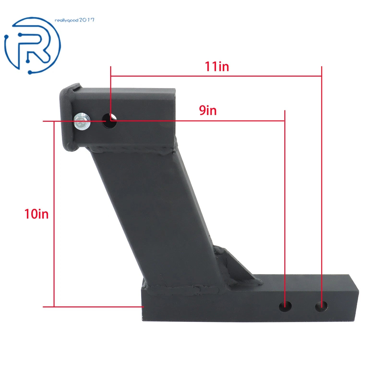 2 Inch Solid Shank Hitch Adapter for Lifted Trucks (10 Inch Drop)