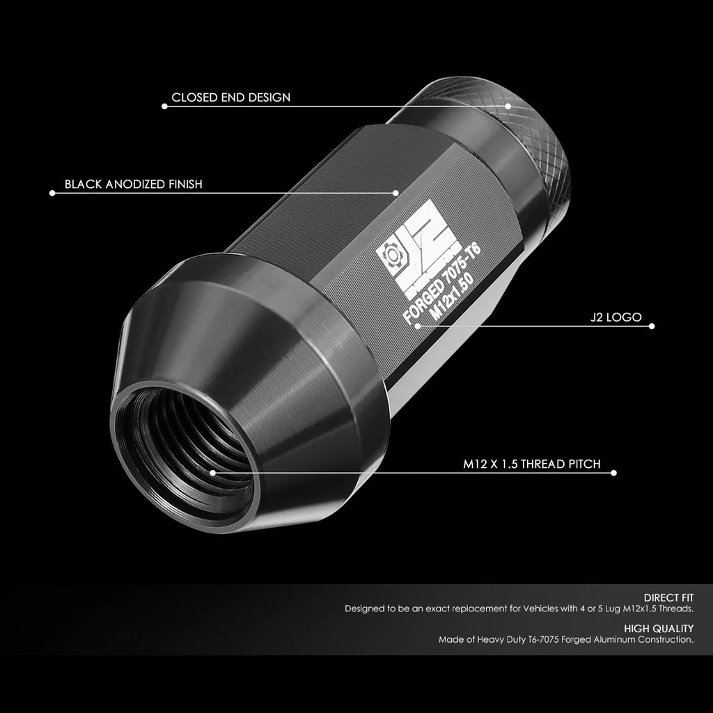 Set of 20 Closed End Lug Nuts M12 X1.5 24mm OD for