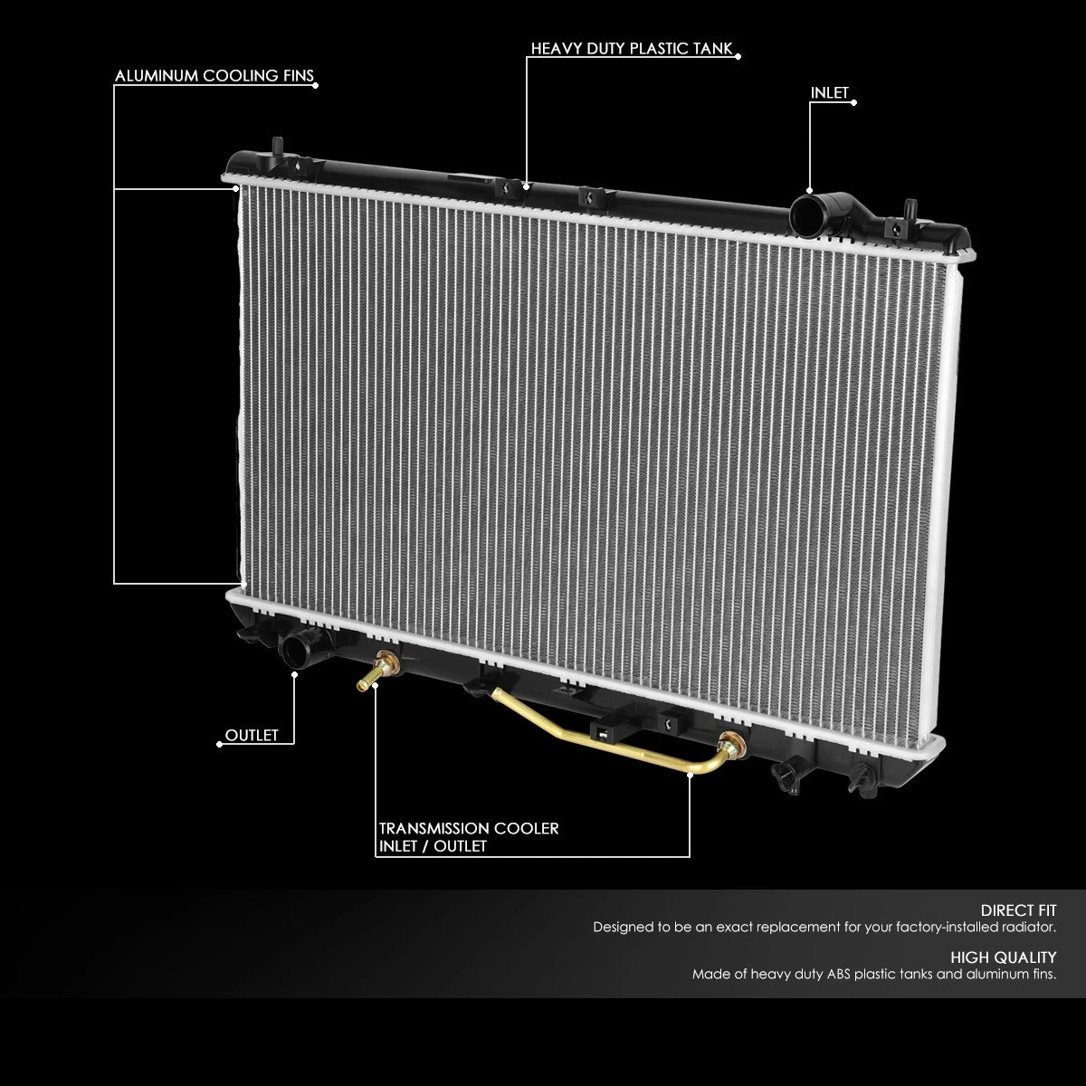 OE Aluminum Radiator DPI 1910 for Toyota Camry/Solara/ES300 (1997–2001)