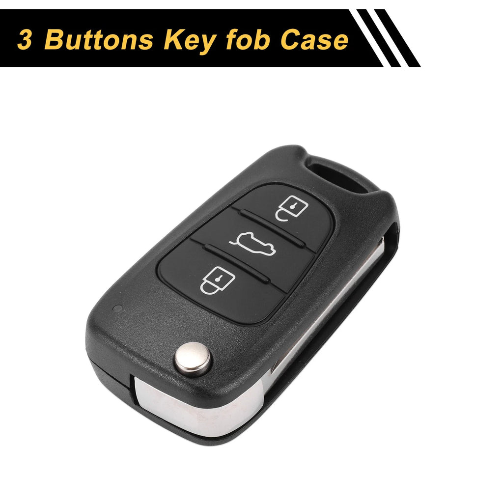 3 Button Key Fob Shell Case for Kia Rio (2011) - Black