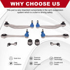 Set of 8 Rear Control Arm Ball Joint Strut Bar Tie Rod Kit for BMW E39 (1997–2003)