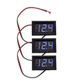 3X Blue LED Digital Display Voltage Meter for Motorcycle (DC 4.5-30V)