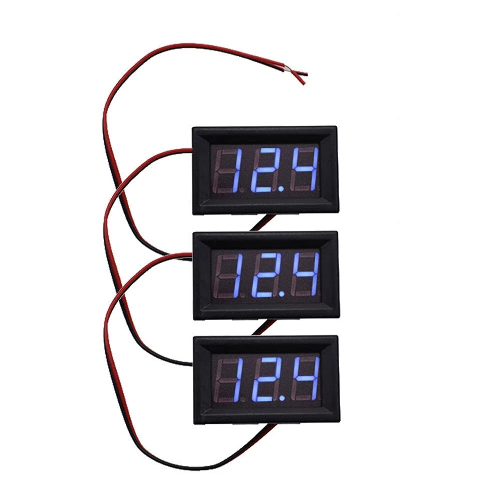 3X Blue LED Digital Display Voltage Meter for Motorcycle (DC 4.5-30V)