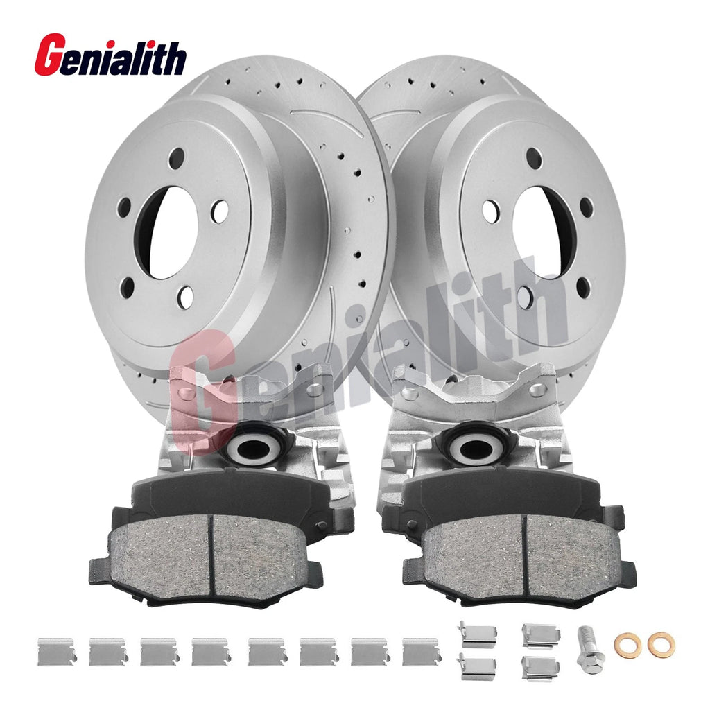 Rear Brake Rotors & Pads + Calipers Kit for Dodge Nitro, Jeep Liberty (2007–2011)