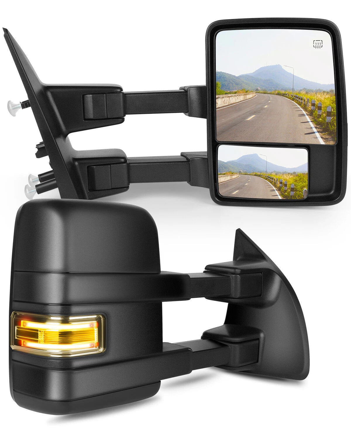 Power Heated Towing Mirrors with Puddle Light & Turn Signal for Ford F-150 (2004–2014)