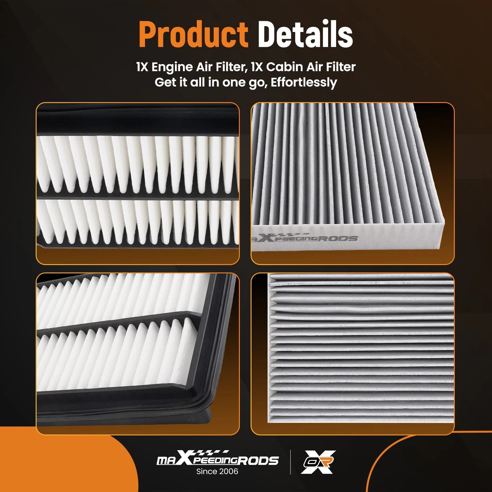 Engine Air Filter for Honda Passport (2019–2023) 17220-5J6-A10 AF5266 CF159