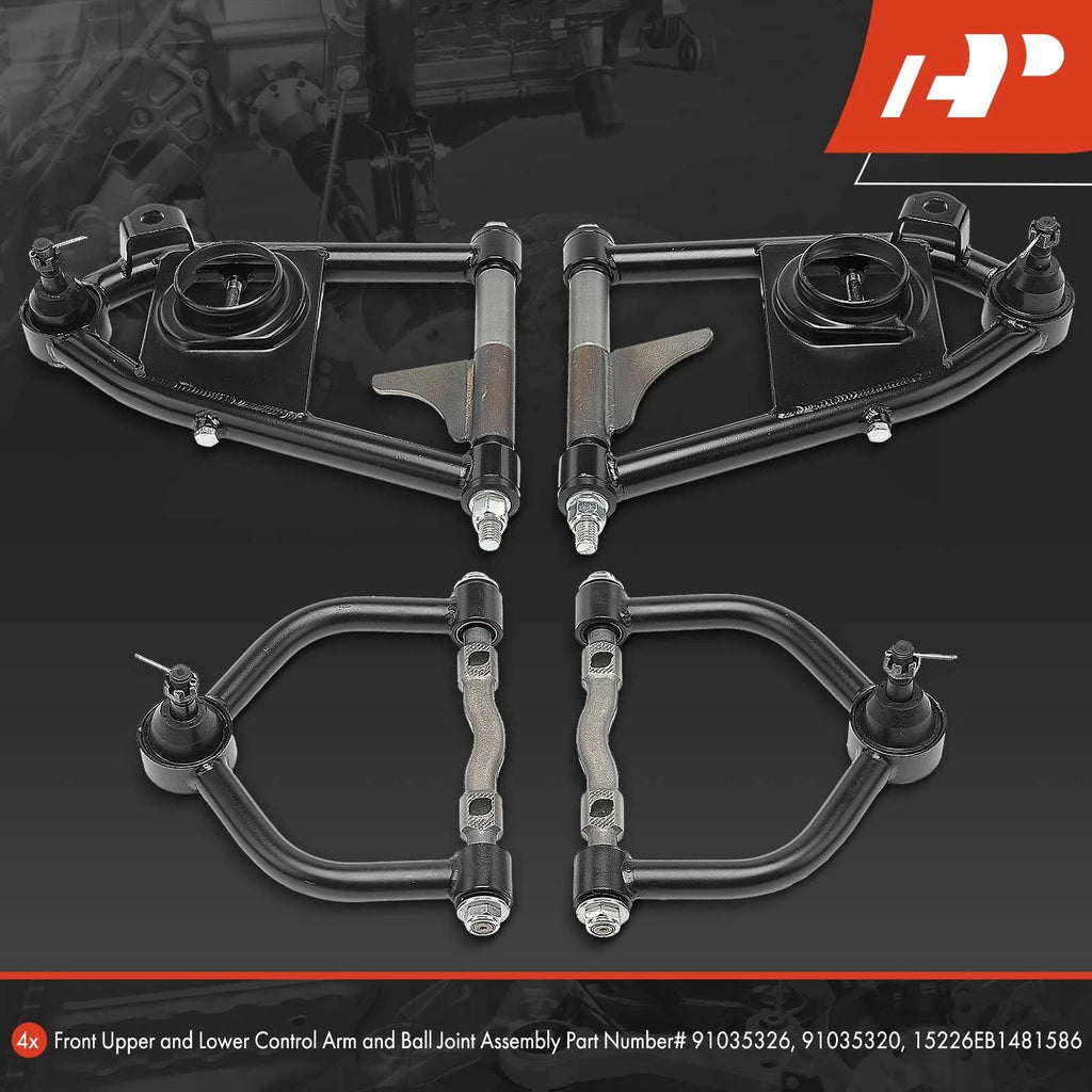 Set of 4 Front Suspension Tubular Control Arms for Ford Pinto Mustang II (1971–1980)
