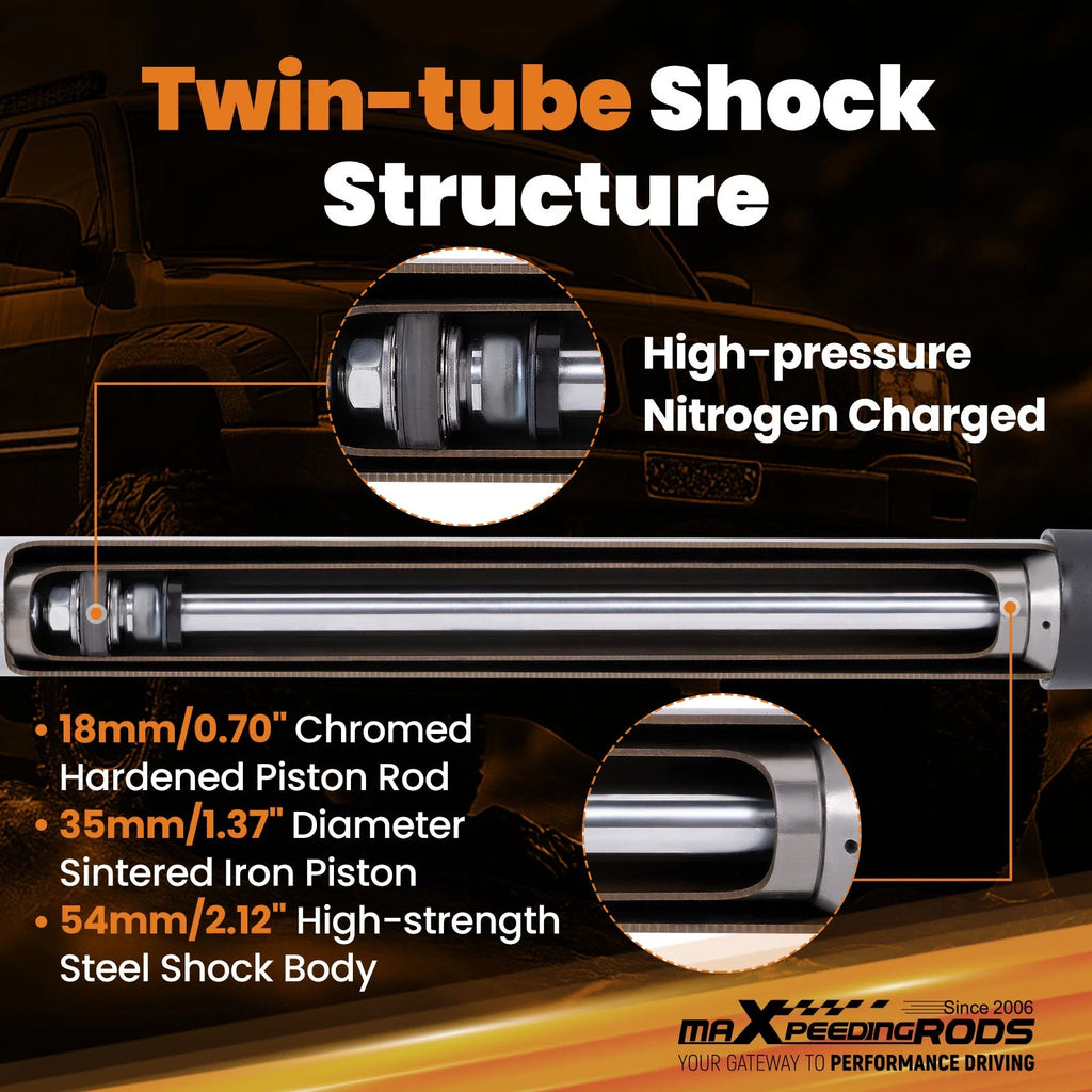 Rear Shock Absorbers for Jeep Grand Cherokee 2WD 4WD (1999–2004) 0-2.5" Lift