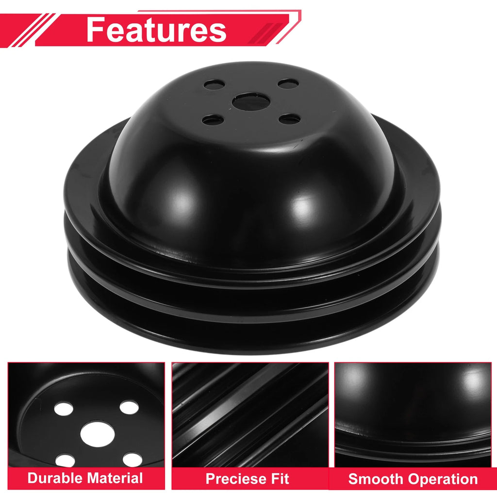 2 SWP Double-Groove Short Water Pump Pulley for Chevy Big Block (396–454)