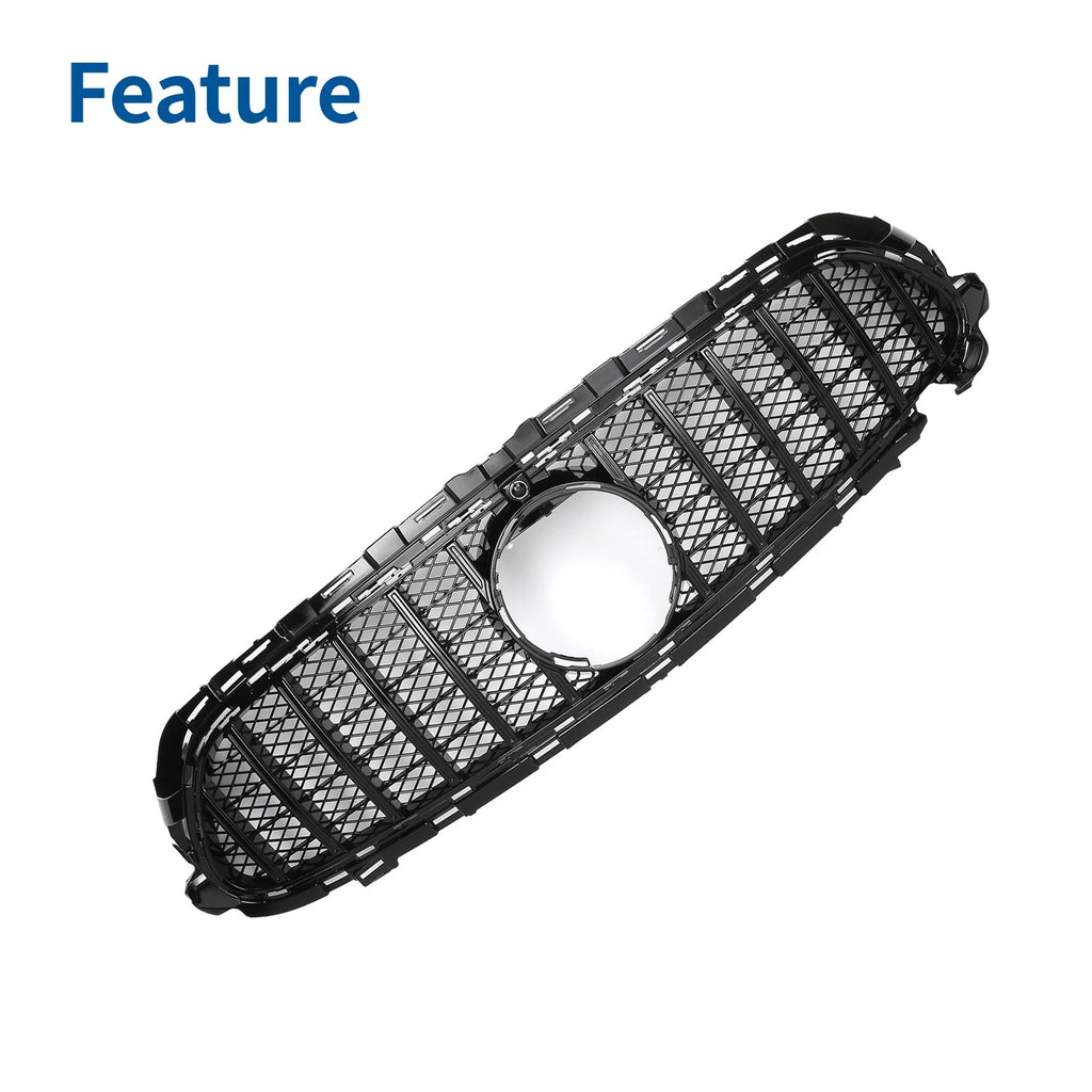 Front Upper Bumper Grille for Mercedes E200 (2017–2020) AMG Black