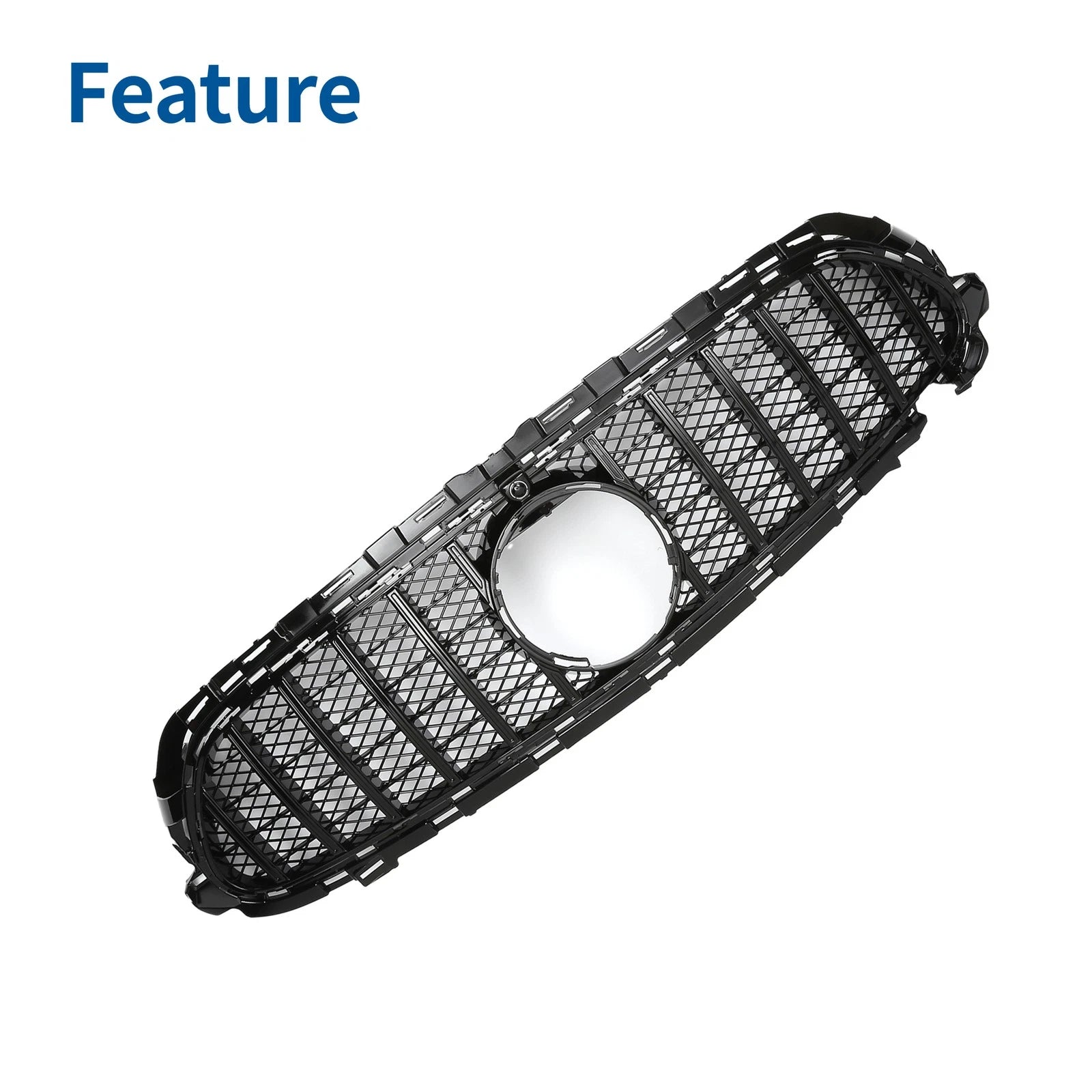 Front Upper Bumper Grille for Mercedes E200 (2017–2020) AMG Black